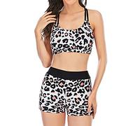 Briskorry Neckholder Bikini Damen Bikini Set Zweiteiliger Badeanzug Bikini mit Hotpants Träger Oberteil Bikinihose