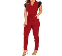 Briskorry Overall Damen Elegant Lang Frühling Sommer Strampler Elegant Mesh Splice Langarm Jumpsuit Langarmshirt Für Hochzeit Bodycon Business Festlich Romper Playsuit