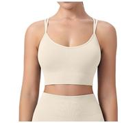 Briskorry Shock Absorber Sport BH, Bustier Damen Schwarz, Bralette Nahtloser Dehnbar Push Up BH Mittel Halt Ohne Bügel Soft-BH Luftige Tshirt BH Sexy Modern Haltungskorrektur BH Klassische Einfarbig