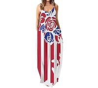 Briskorry Sommer Kleid Damen Boho Sommerkleid Elegant,Abendkleider Lang Festlich Kleider Hochzeitsgast Maxikleid Abendkleider Off Shoulder Spaghetti Träger Elegant Strandkleid Lose Ärmellos