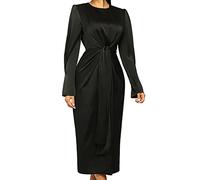 Briskorry Sommer Kleid Damen Boho Sommerkleid Elegant,Sommerkleid Midi Kleider Abendkleider Abschlusskleider Shirtkleider Strandkleid Freizeit Abendkleider für Hochzeit Partykleid Rundhals Festliches