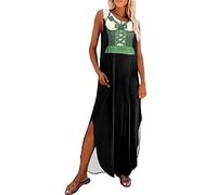 Briskorry Sommer Kleid Damen Boho Sommerkleid Elegant,Sommerkleid Midi Kleider Abendkleider Abschlusskleider Lang Freizeitkleid Trägerlos Spaghettiträger Lange Kleider Freizeitkleid Einfarbig