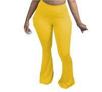 Briskorry Sommer Leinenhose Damen Leichte Weite Hose,Chino Hose mit Gummizug Chino Hose Weites Bein Schlupfhose Elegant Locker Bein Rüschen Hose Sweathose Stretch Elegant pnts