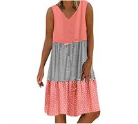 Briskorry Sommerkleid Damen Lang T-Shirt Kleid Sommer,Cocktailkleid Langarm Swing Midikleid Große Größen High Waist Festlich Partykleid Abendkleider für Hochzeit Partykleid A-Linie Schön