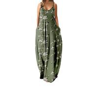 Briskorry Sommerkleid Damen Lang T-Shirt Kleid Sommer,Sommerkleid Elegant Brautjungfernkleider Kurzarm Locker Lang Kleider mit Schlitz V-Ausschnitt Knopfleiste Kleider Blusenkleider Schön Einfarbige
