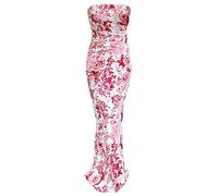Briskorry Sommerkleid Drucken Sommer Strand Korsett Kleid,Sommerkleid Elegant Abendkleid Ballkleider Elegant Maxikleid Abendkleider Off Shoulder Damenkleider Elegant Lange Hochzeitskleid Festliches