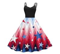 Briskorry Sommerkleid Drucken Sommer Strand Korsett Kleid,Sommerkleid Lang Festlich Kleider Hochzeitsgast Locker Lang Kleider mit Schlitz Damenkleider Elegant Lange Partykleid Rundhals Schön