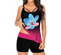 Briskorry Tankini Damen Bauchweg Zweiteilig Badeanzug,Tankini Set Zweiteiliger Badeanzug Push Up Bikinis Badeanzug Triangel Bikini Swimsuit Set Bikini-Sets Leicht Triangel Geteilter Strandkleidung