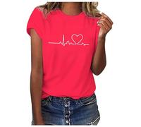 Briskorry Tshirt Damen Schwarz, Damen Oberteile Sommer, T Shirts Kurzarm Rundhal Shirt Bedruckte Klassischer Tee Tops Loose Casual Sommerbluse Bequeme Atmungsaktiv Sportshirt Vielseitige Urlaub