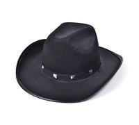 Bristol Novelty BH367A Cowboyhut aus Filz, schwarz, mit Nieten, unisex, Einheitsgröße Halloween