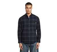 Langarmhemd G-STAR "Bristum 2.0 Slim Shirt", Herren, Gr. M, N-Gr, india ink toby check, Web, Obermaterial: 100% Baumwolle, kariert, casual, slim fit, Langarm Ärmel mit Ärmelschlitz 1-Knopf-Manschette,