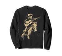 Britische Bulldogge, Cowboy, spielt Gitarre, rustikaler Hund, Western Sweatshirt