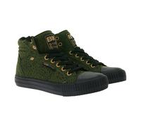 BRITISH KNIGHTS Dee Damen Mid-Top Sneaker mit Geparden-Muster Schnür-Schuhe mit verstärktem Zehenbereich B48-3710-16 Oliv-Grün 37