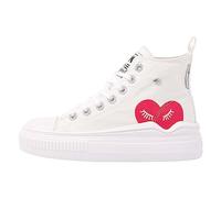 British Knights Damen Kaya Flow MID Sneaker, Cremeweiss Rotes Herz, 39 EU
