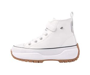 British Knights Mädchen Kaya Mid Fly Sneaker, Weiss Schwarz, 33 EU