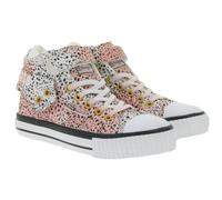 BRITISH KNIGHTS Roco Kinder Mid-Top Sneaker Schnür-Schuhe mit hoch- oder umklappbaren Schaft Teenager Mädchen B49-3726C-02 Weiß/Pink/Schwarz 28