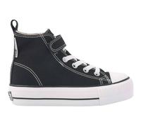 BRITISH KNIGHTS Kaya Mid Kinder Mid-Top Canvas-Sneaker mit verstärktem Zehenbereich Schnür-Schuhe Teenager Jungen Mädchen B49-3709C-01 Schwarz 28