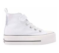 BRITISH KNIGHTS Kaya Mid Kinder Mid-Top Canvas-Sneaker mit verstärktem Zehenbereich Schnür-Schuhe Teenager Jungen Mädchen B49-3709C-02 Weiß 35