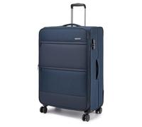 British Traveller Erweiterbarer Koffer Groß, 100L Stoff Reisekoffer mit Volumenerweiterung,4 Rollen Koffer Trolley mit TSA Schloss,79.5x49x32.5 cm (Blau)