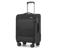 British Traveller Handgepäck Koffer Stoffkoffer mit Laptop Fach TSA Schloss | 41L leichter Weichgepäckkoffer mit 15,6'' Laptopfach, leisen 360° Rollen und Schutzleisten, ideal für Businessreisen, Schwarz