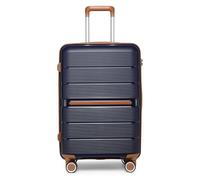 British Traveller Reisekoffer Mittelgroß Koffer Trolleys Mittelgroß Hartschalenkoffer 100% PP Handgepäck Koffer mit 8 Spinnerräder Rollkoffer 66 * 43.3 * 28.5cm Suitcase TSA-Schloss Blau