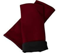 Britta Meier Pulswärmer, Midi-Arm-Stulpen, zum wenden geeignet, 2 Lagen Baumwolljersey (Burgundy-Dunkelgrau)