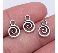 BriuNn 100 Stück 11 x 8 mm Swirl-Charm-Anhänger zur Herstellung von antiken silberfarbenen Swirl-Anhängern, Charm-Swirl-Standard