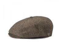 Brixton Brood Snap Cap, Newsboy Flat Cap Hat for Men or Women, Snap Bill Closure, 100% Cotton, Brown/Khaki, Small