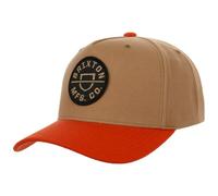 Brixton Crest X MP Snapback Cap Basecap Baseballcap Curved Brim Herren - mit Schirm, Schirm Sommer Frühling-Sommer - One Size rot