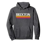 Brixton England Retro-Grafik - Brixton UK Pullover Hoodie, Unisex für Erwachsene, Anthrazit Meliert, XL
