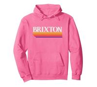 Brixton England Retro-Grafik - Brixton UK Pullover Hoodie, Unisex für Erwachsene, Leuchtendes Pink, M