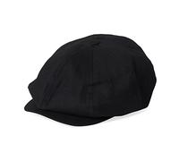 Brixton Fenway Snap Cap, Newsboy Flat Cap Hat for Men or Women, Snap Bill Closure, Polyester & Wool Blend, Black, One Size