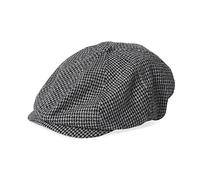 Brixton Fenway Snap Cap, Newsboy Flat Cap Hat for Men or Women, Snap Bill Closure, Polyester & Wool Blend, Charcoal/Black, One Size