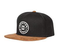 Brixton Oath III Snapback-Mütze, mittelgroßes Profil, verstellbar, Schwarz/Kupfer, Einheitsgröße