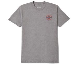 Brixton - Oath V S/S Standard - T-Shirt, Gr. M, grau (HeatherGrey/LavaRed/Midnight)