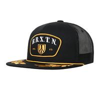 Brixton Peace Shield MP Trucker Cap Basecap Baseballcap Flat Brim Damen/Herren - Snapback, mit Schirm, Schirm Sommer Frühling-Sommer - One Size schwarz