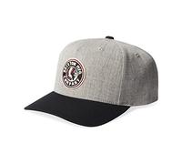 Brixton Rival, Snapback Hat, Men’s Medium Profile, Adjustable, Curved Brim Hat, Acrylic & Wool Blend, Light Heather Grey/Black, One Size