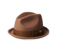 Brixton Staten Fedora, Full Brim, Unisex, 100% Wool Felt, Camel, One Size