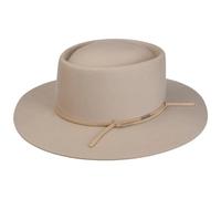 Brixton Vale Wollfilzhut Wollhut Filzhut Damen/Herren - mit Lederband Winter Herbst-Winter - XS (53-54 cm) beige