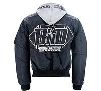 Broken Head Bomberjacke mit Kapuze BND - Fliegerjacke schwarz-grau - Freizeit-Jacke (XS)