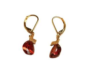 BrOleo 925 Sterling Silber Ohrhänger,zierliche Retro Schmetterlings Anhänger Ohrringe,eleganter,modischer Rubin Tropfenohrring,hypoallergene Ohrringe,Schmuckgeschenk für Mädchen und Dam