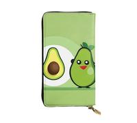 BROLEO Avocado Pärchen Bild Leder Lange Clutch Geldbörse für modische Mädchen und Frauen - langlebig, stilvoll und funktional, Schwarz , Einheitsgröße