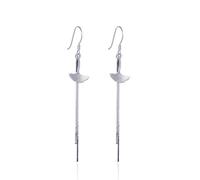 Creolen Silber 925,Minimalistische Leichte Ginkgo-Biloba-Anhänger-Ohrringe 925Er-Sterlingsilber Textur-Quasten-Ohrringe Kreis-Tropfen-Ohrringe Für Damen Und Mädchen Party Büro Charm-Schmuck