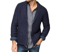 BrOleo Herren Cardigan mit Reverskragen,grob gestrickt,klassisch,langärmelig,locker,einfarbig,Anzug Cardigan,Jacke,warm,dick,vorne offen,Herbst und Wintermantel,Oberbekleidung,S
