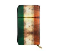BROLEO Ledergeldbörse - Elegante und langlebige Damengeldbörse mit mehreren Fächern und Reißverschluss, Retro-Irish Flagge, Schwarz, Einheitsgröße, Schwarz