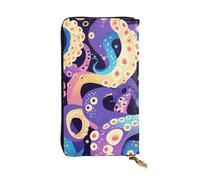 BROLEO Octopus Tentakel (1) Prints Leder Lange Clutch Geldbörse für modische Mädchen und Frauen - langlebig, stilvoll und funktional, Schwarz , Einheitsgröße