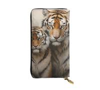 BROLEO Tiger Couple Picture Leather Long Clutch Wallet for Fashionable Girls and Women - Durable, Stylish and Functional, Schwarz , Einheitsgröße