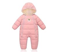 BRONG Winter Baby Jungen Schneeanzug Strampler Warm Kapuze Strampelanzug Jumpsuit Kleinkind Mädchen Vlies Overall Mantel Kleidung
