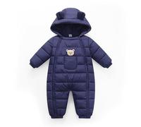 BRONG Winter Baby Jungen Schneeanzug Strampler Warm Kapuze Strampelanzug Kleinkind Mädchen Fleece Overall Schneeanzug Mantel Doppelt Reißverschluß Jumpsuit