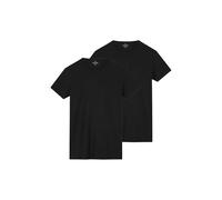 DSTREZZED Herren T-Shirt, Rundhals, 2er Pack - Bronson, Slim Fit, Baumwolle-Viskose-Mix L Schwarz